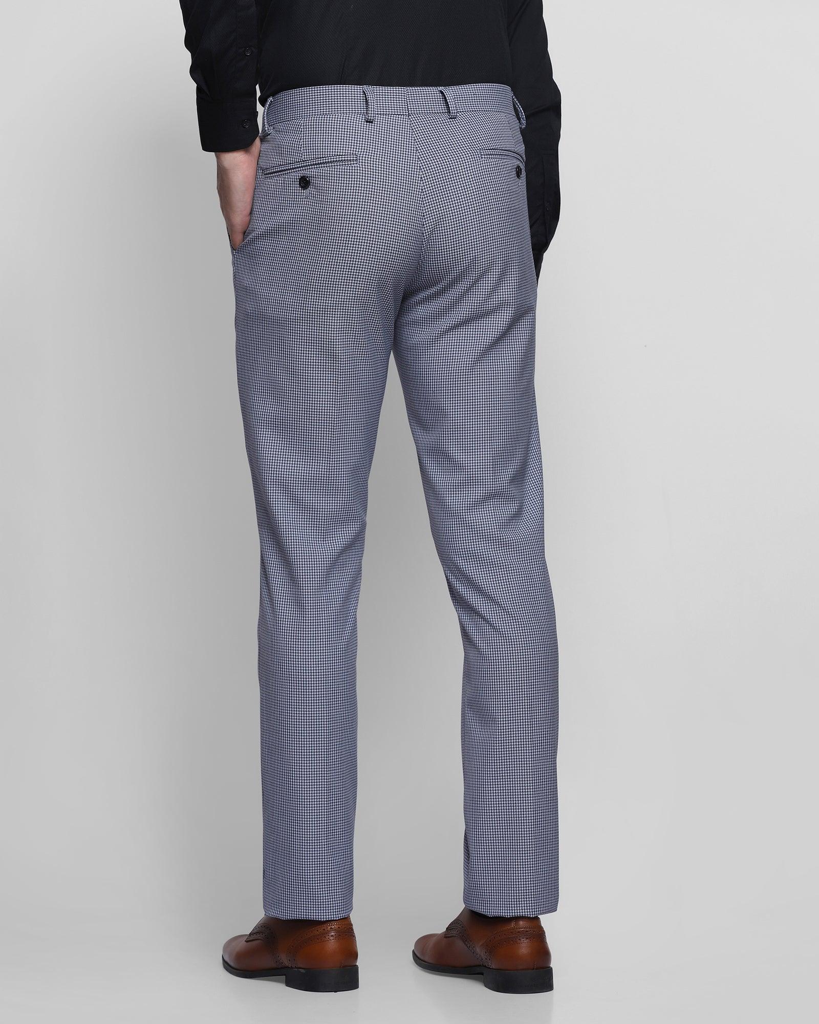 Slim Fit B-91 Formal Blue Textured Trouser - Frisk - Blackberrys
