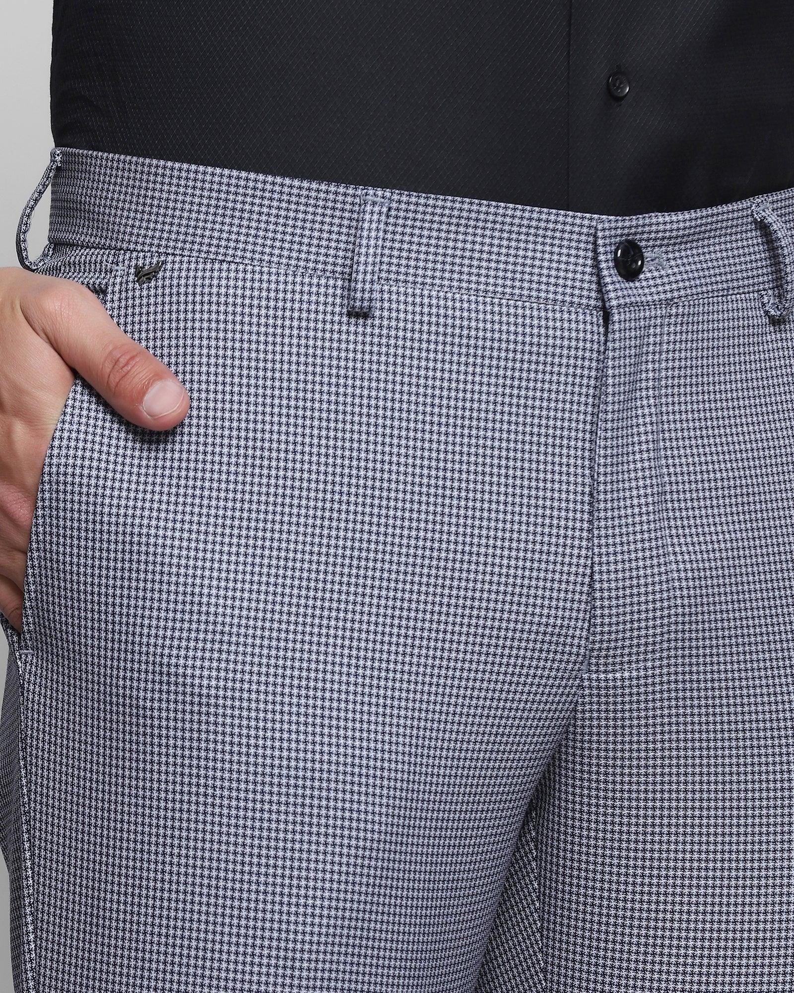 Slim Fit B-91 Formal Blue Textured Trouser - Frisk - Blackberrys