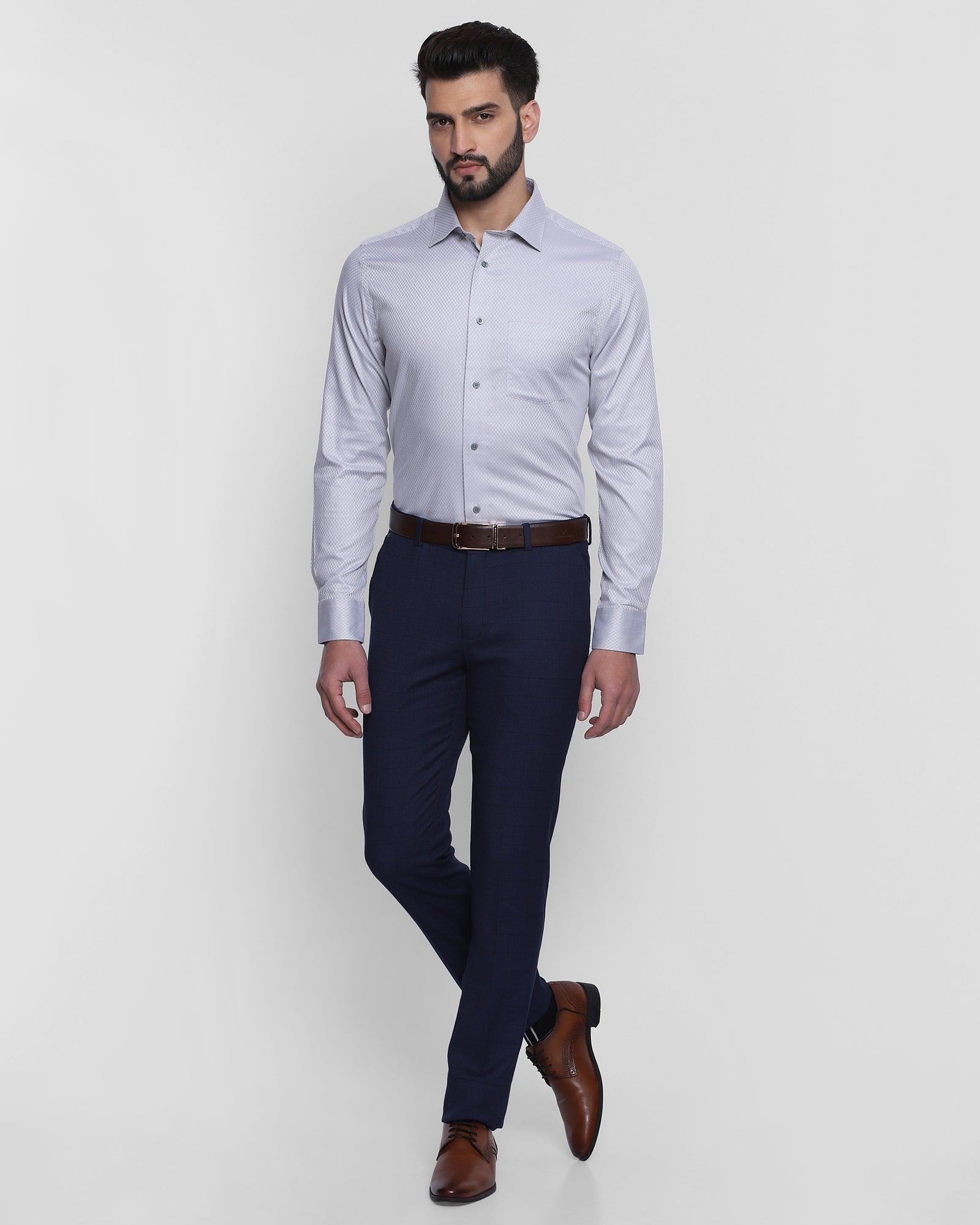 Formal Grey Textured Shirt - Depp
