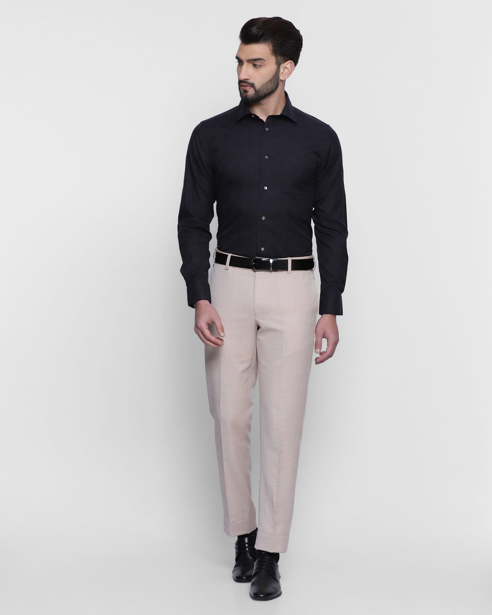 Luxe Formal Black Solid Shirt - Dior
