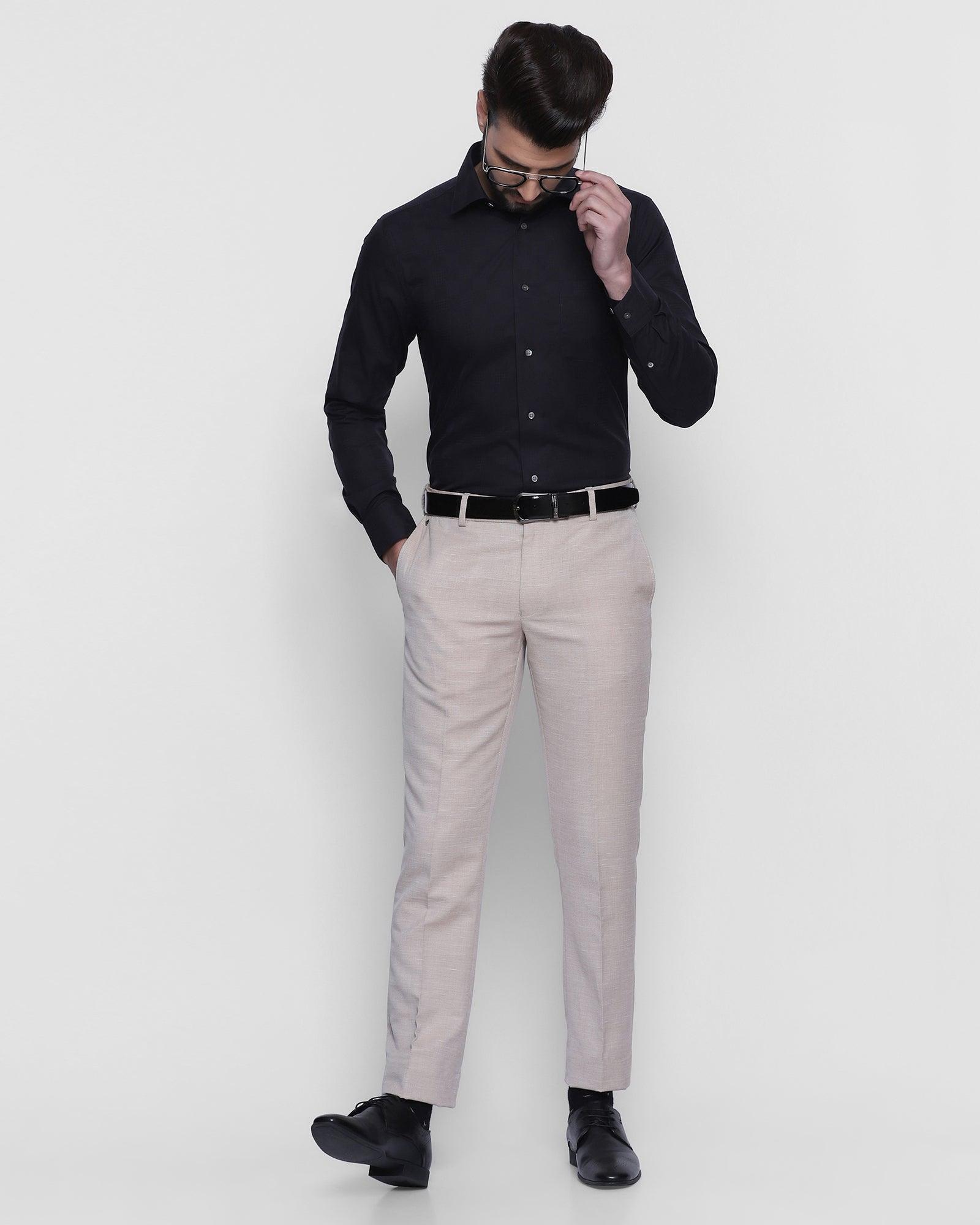 Luxe Formal Black Solid Shirt - Dior