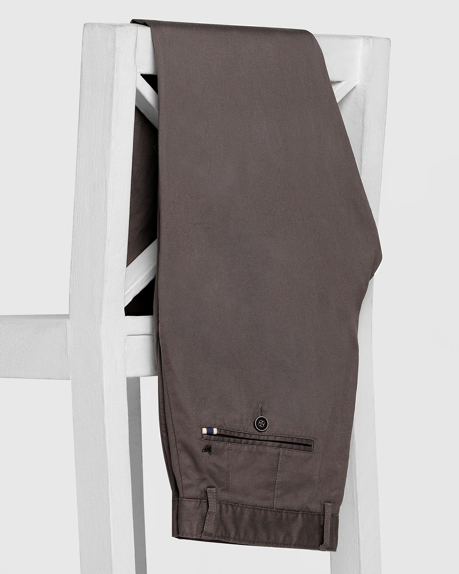 Slim Comfort B-95 Casual Dark Grey Textured Khakis - Tegan - Blackberrys