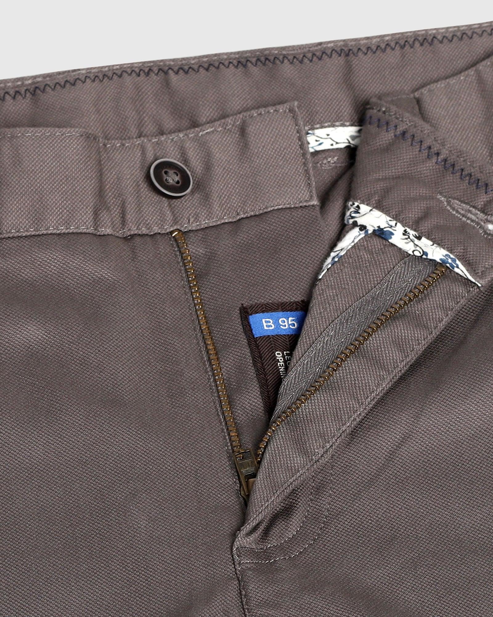 Slim Comfort B-95 Casual Dark Grey Textured Khakis - Tegan - Blackberrys