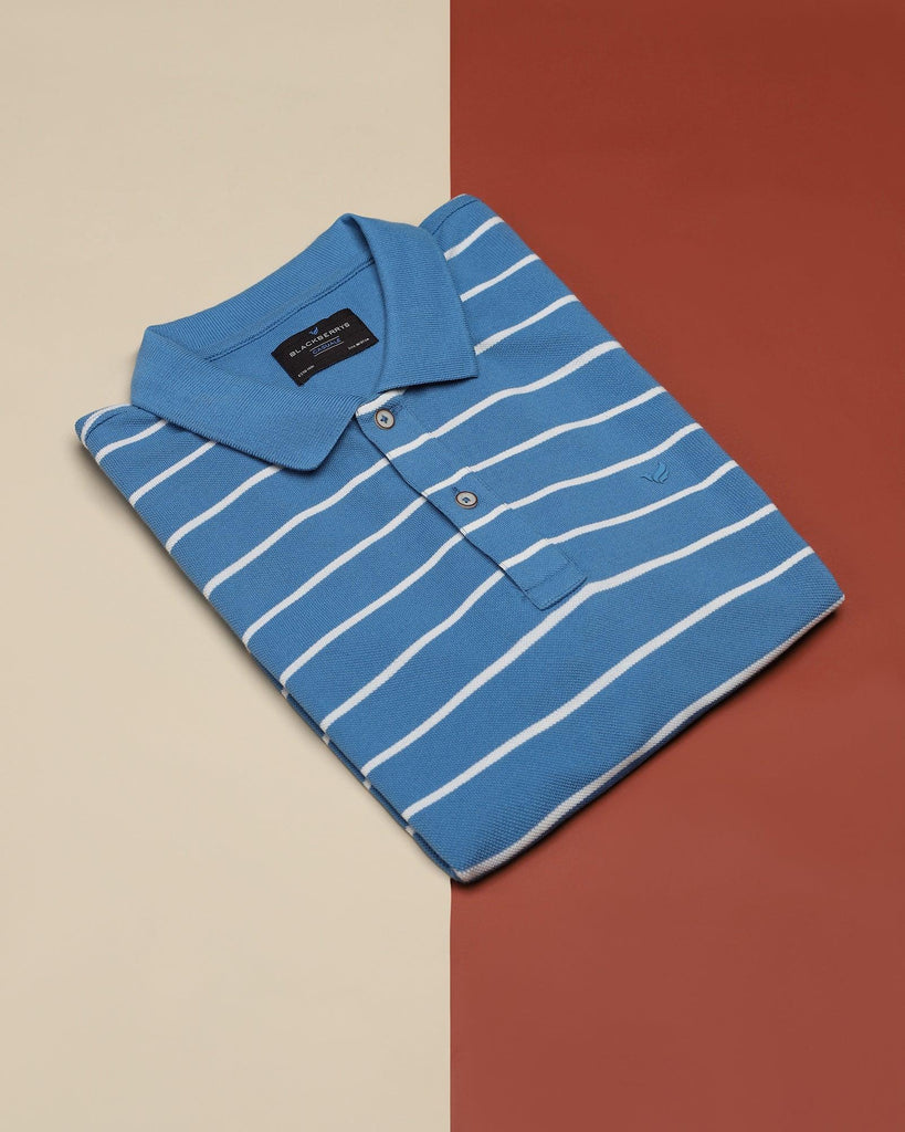 Polo Mid Blue Striped T-Shirt - Striper