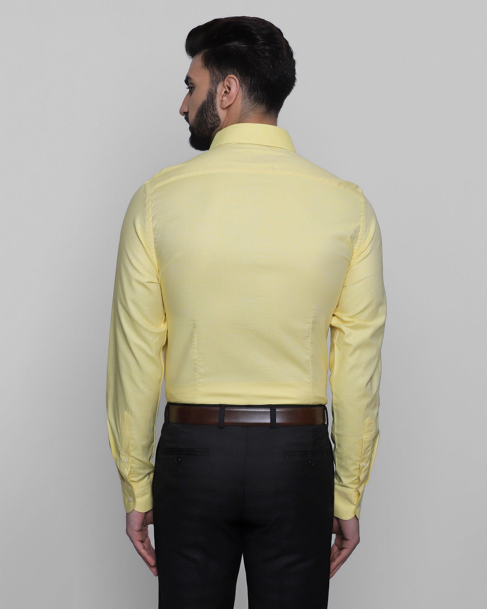 Formal Yellow Textured Shirt - Elvis