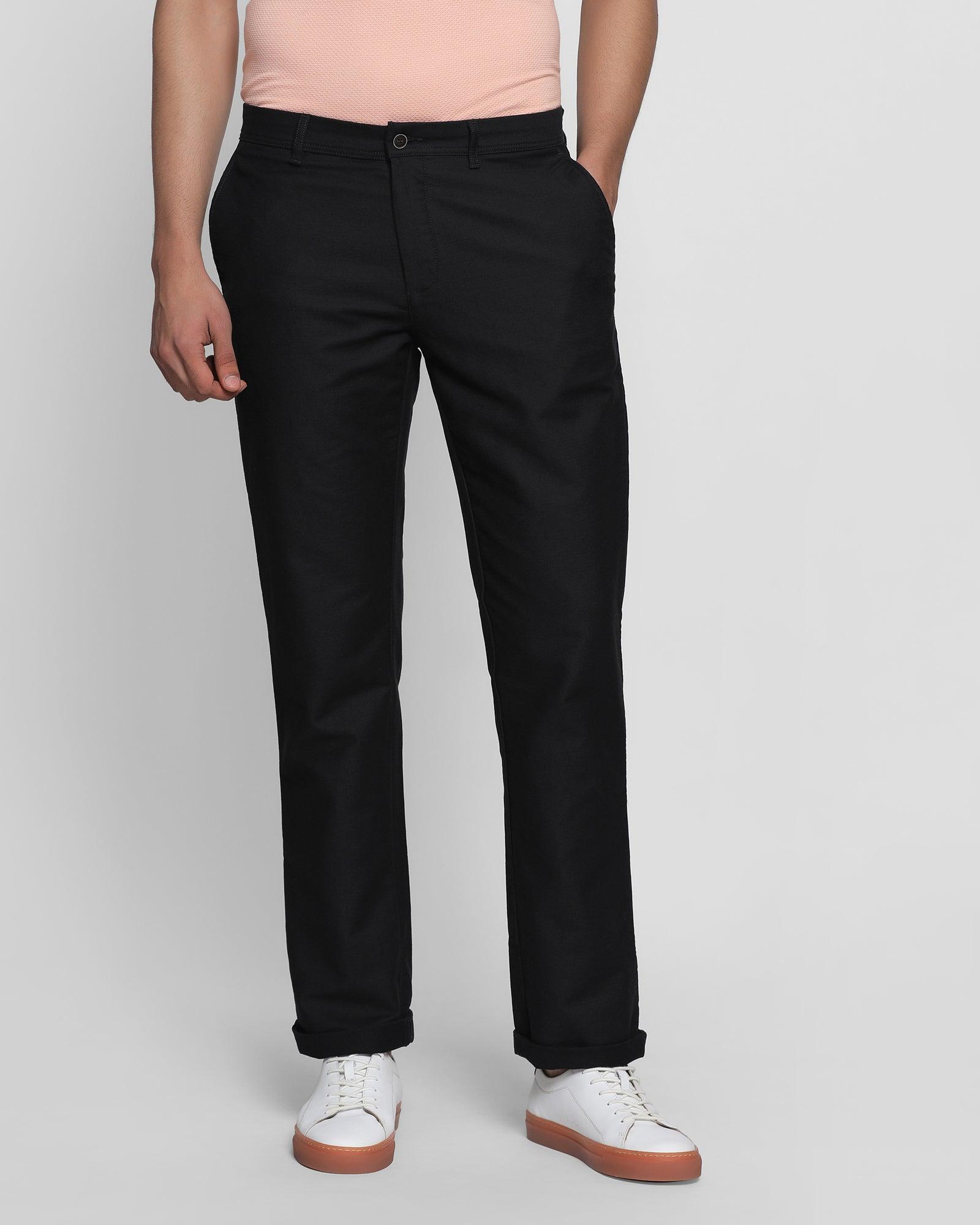 Eva Casual Dobby Khakis In Black (B-90 Fit)