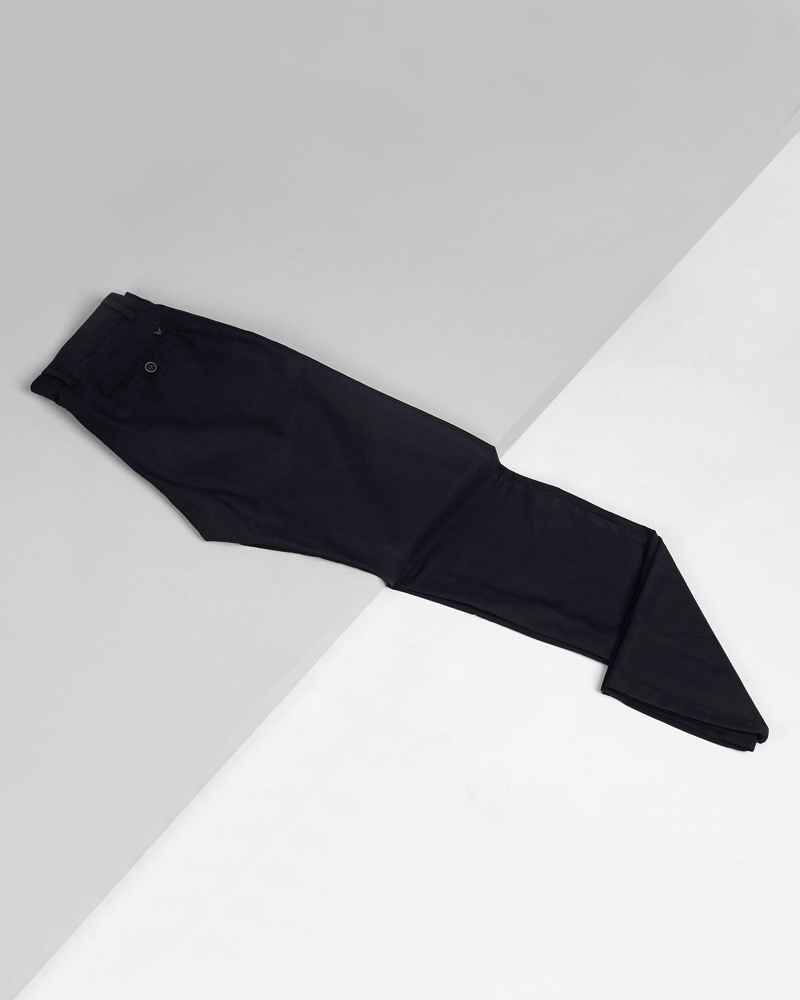 Textured Casual Khakis In Black B-90 (Eva) - Blackberrys