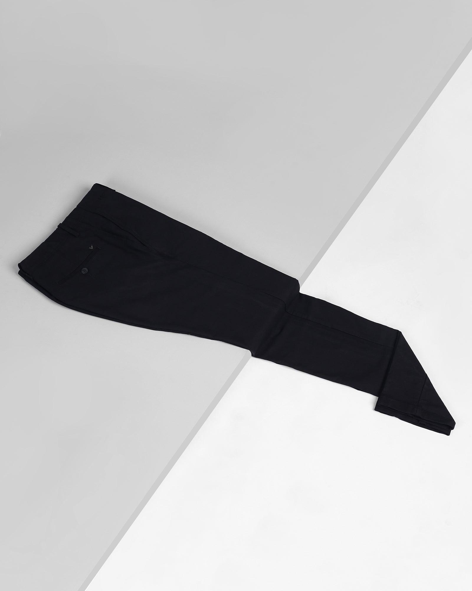 Slim Fit B-91 Casual Black Textured Khakis - Eva