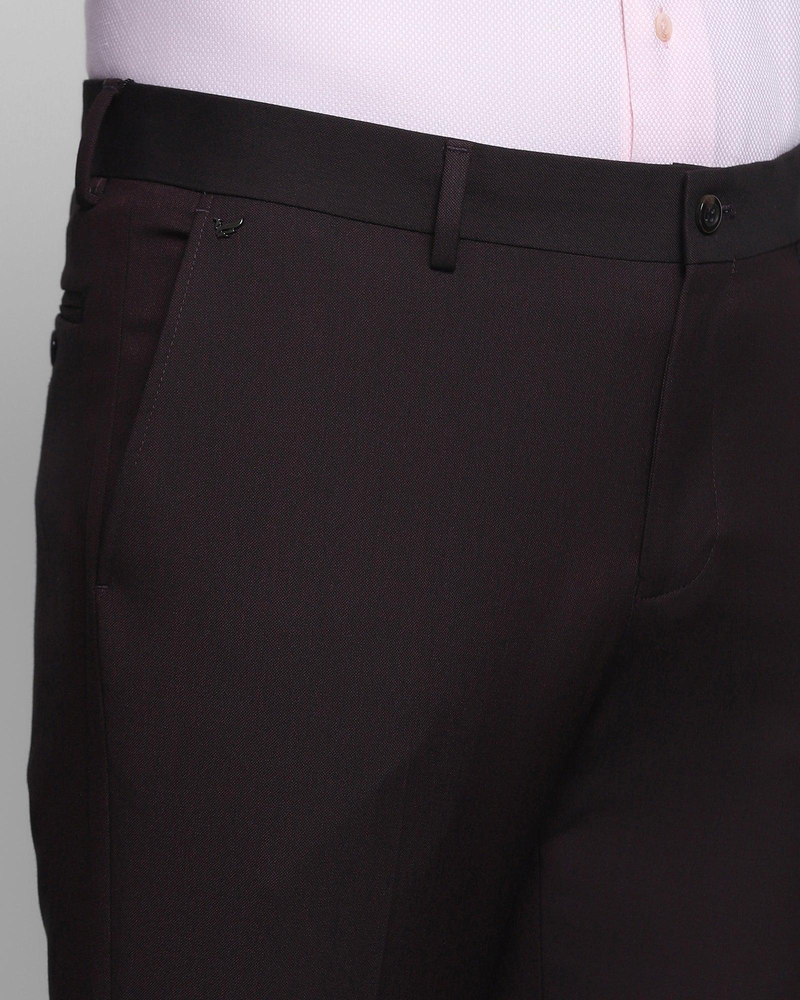 Slim Fit B-91 Formal Wine Textured Trouser - Flick