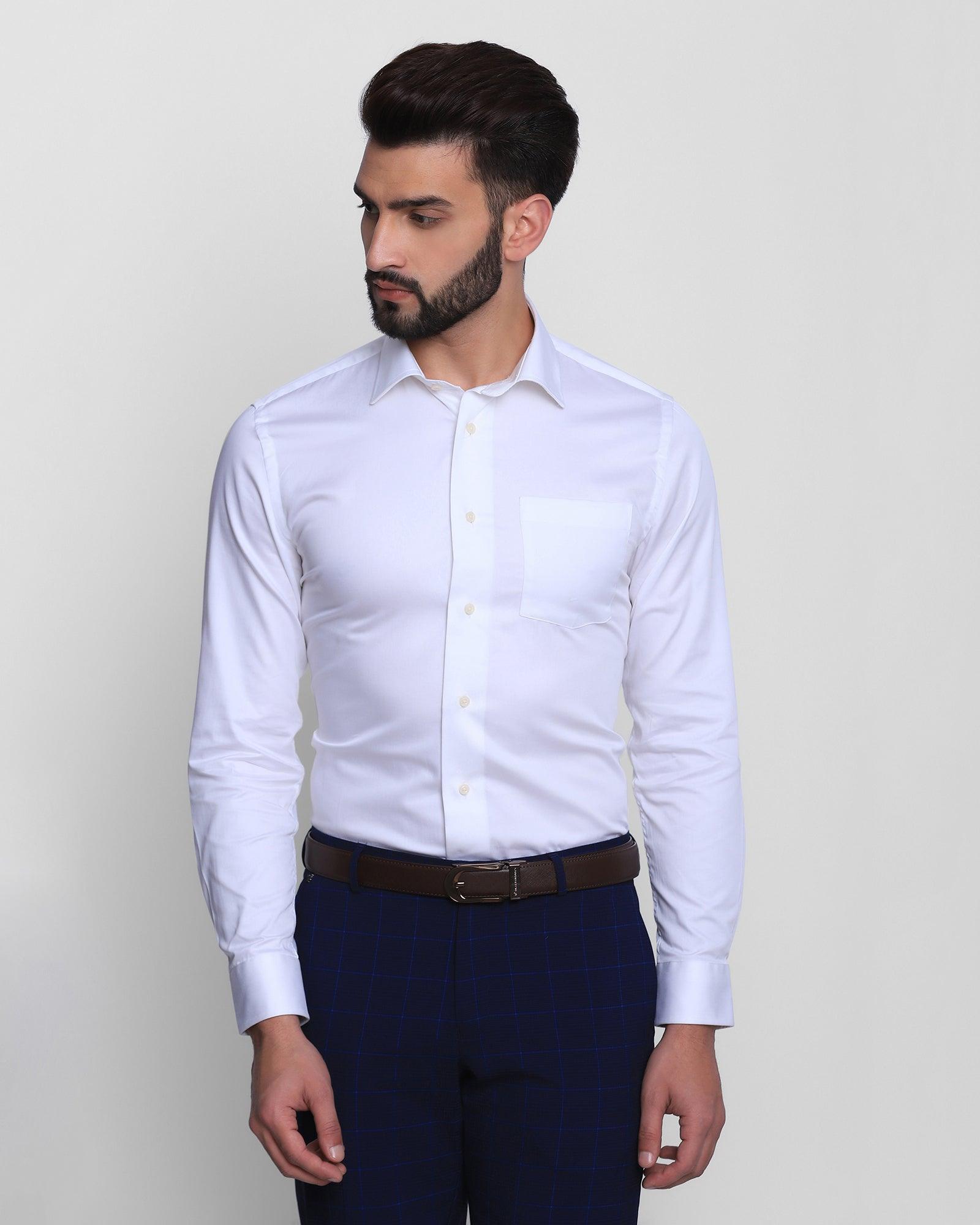 Formal White Solid Shirt - Flint - Blackberrys