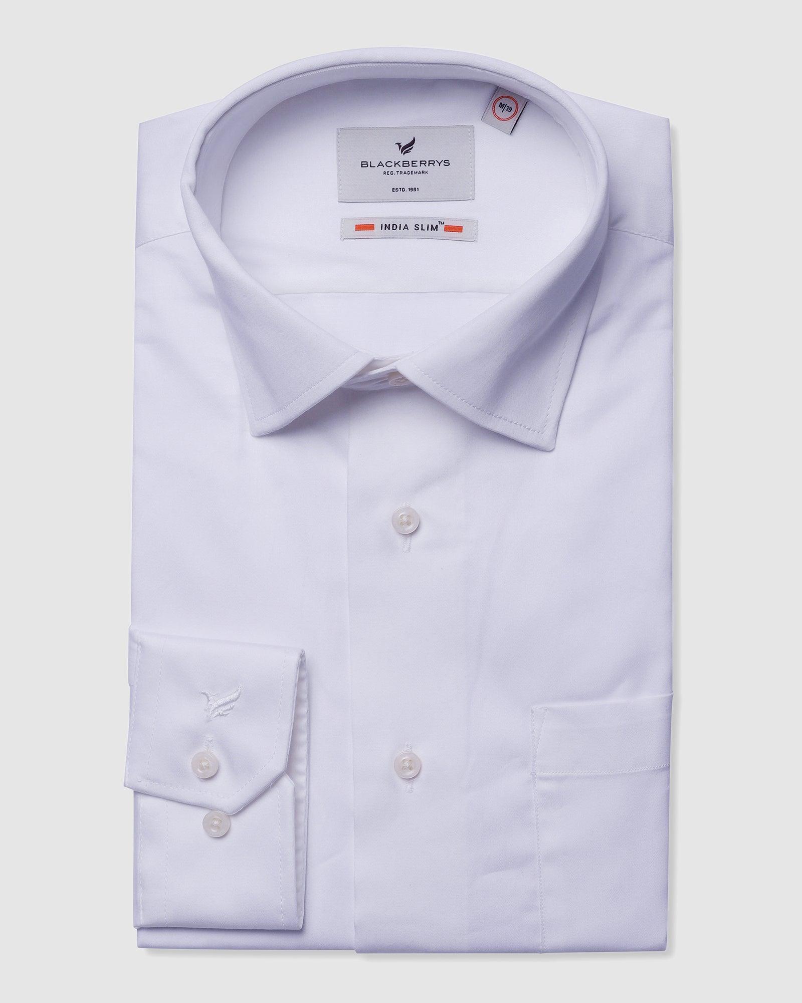 Formal White Solid Shirt - Flint - Blackberrys
