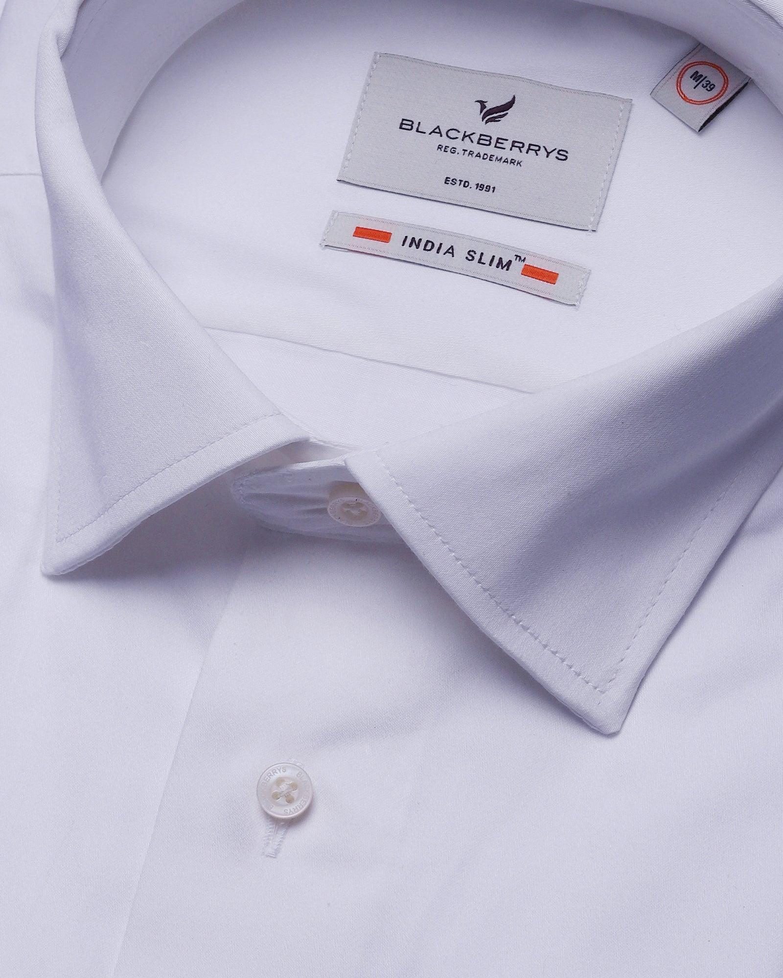 Formal White Solid Shirt - Flint - Blackberrys