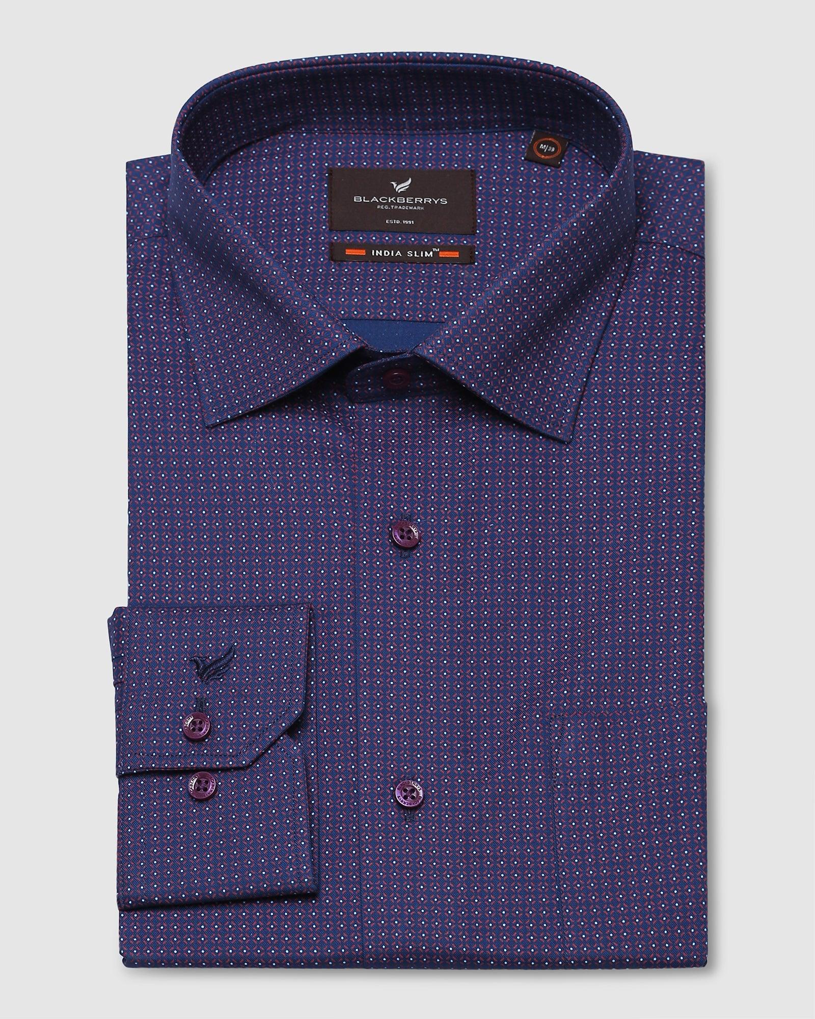 Formal Purple Printed Shirt - Garry