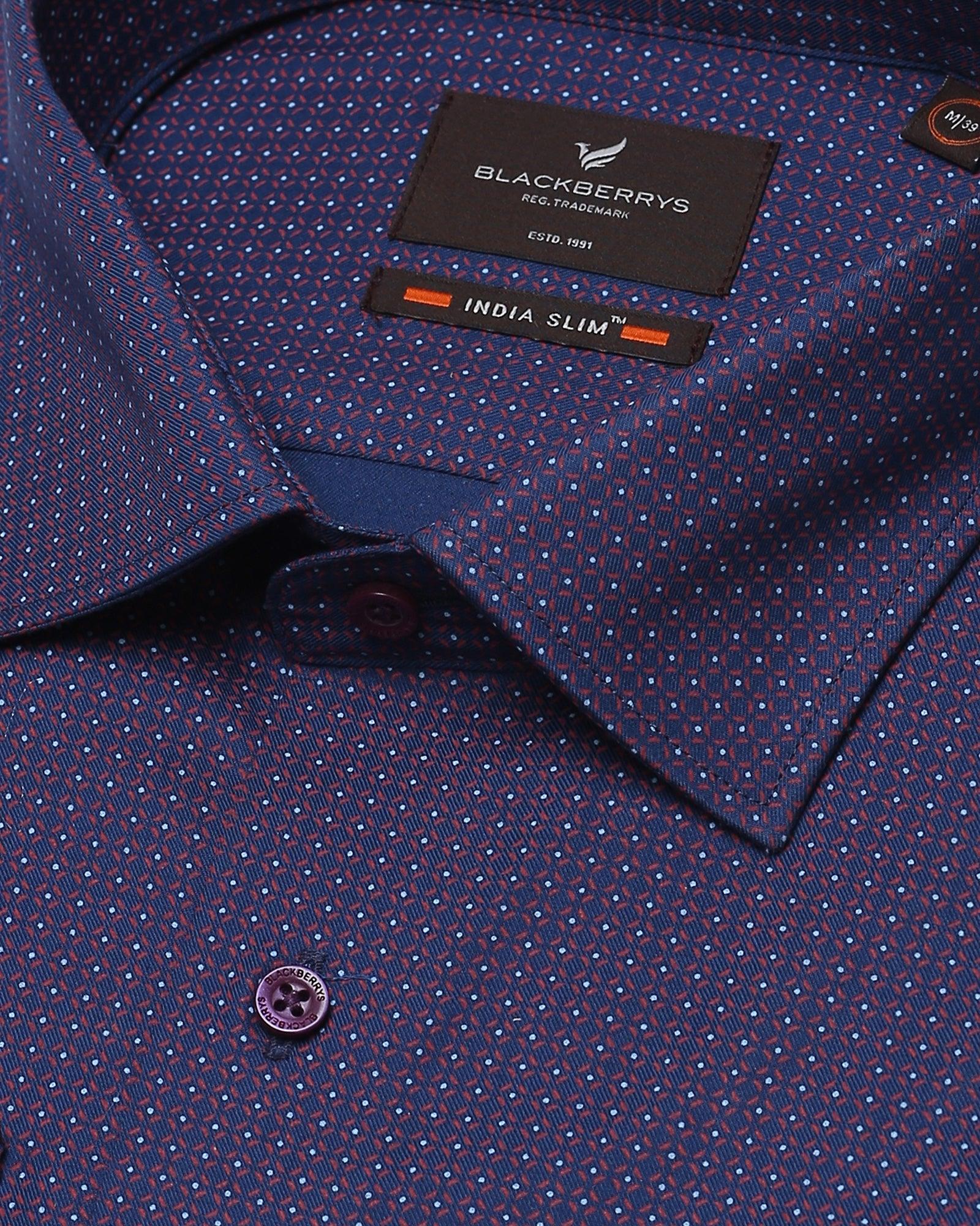Formal Purple Printed Shirt - Garry