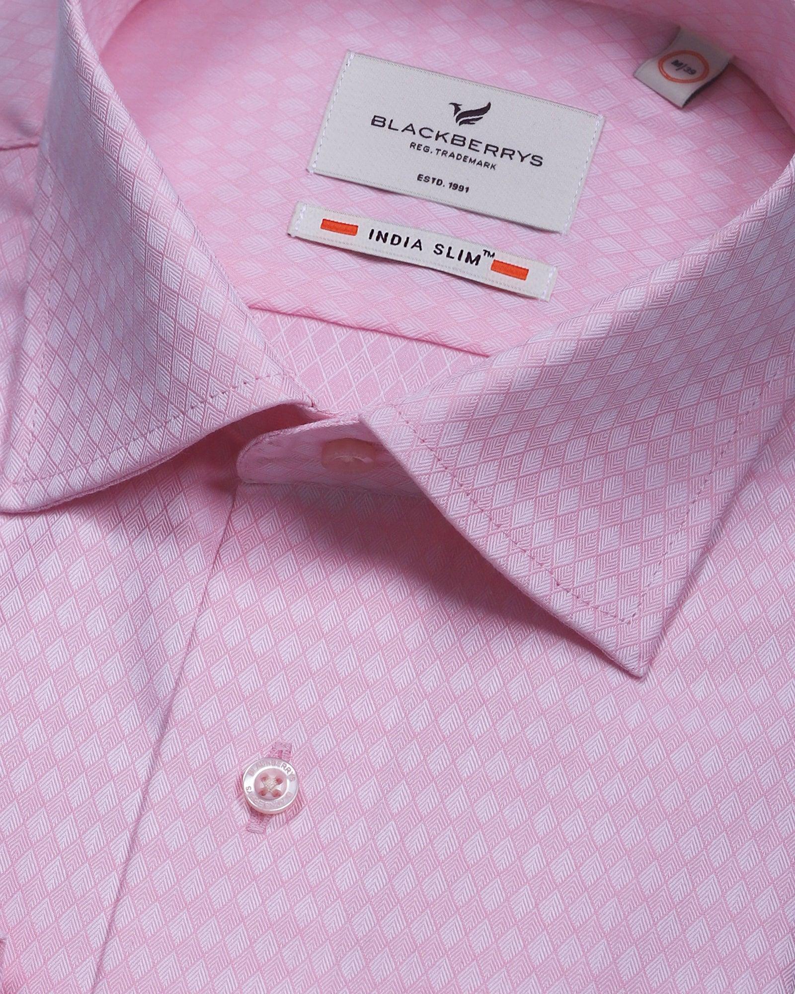 Formal Pink Textured Shirt - Greet