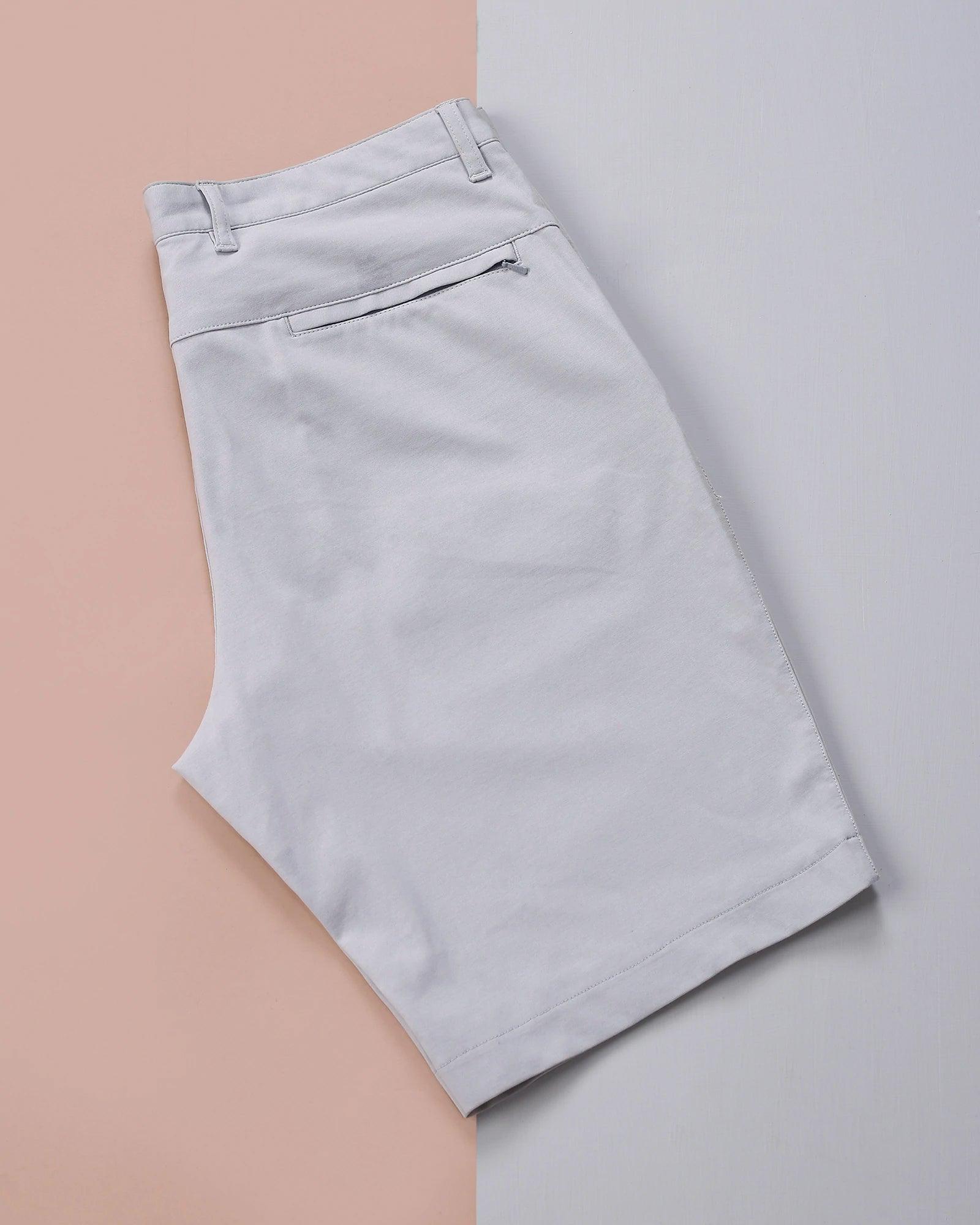 Casual Grey Solid Shorts - Iris