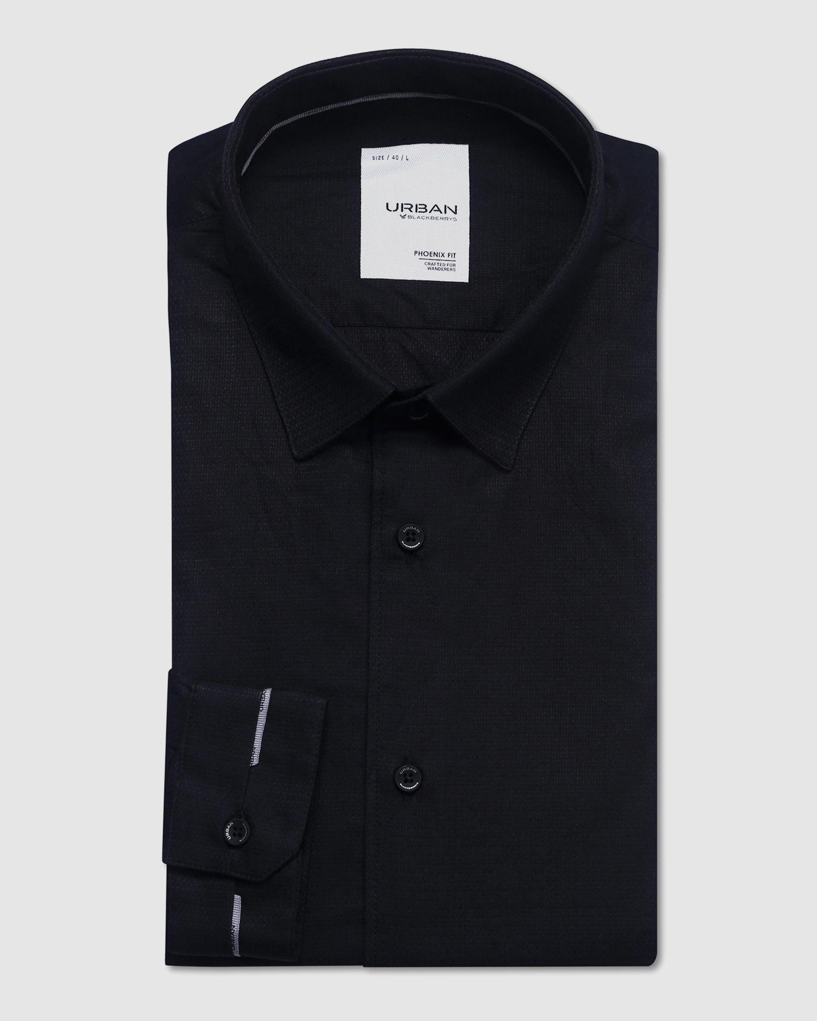 Casual Black Textured Shirt - Jameson