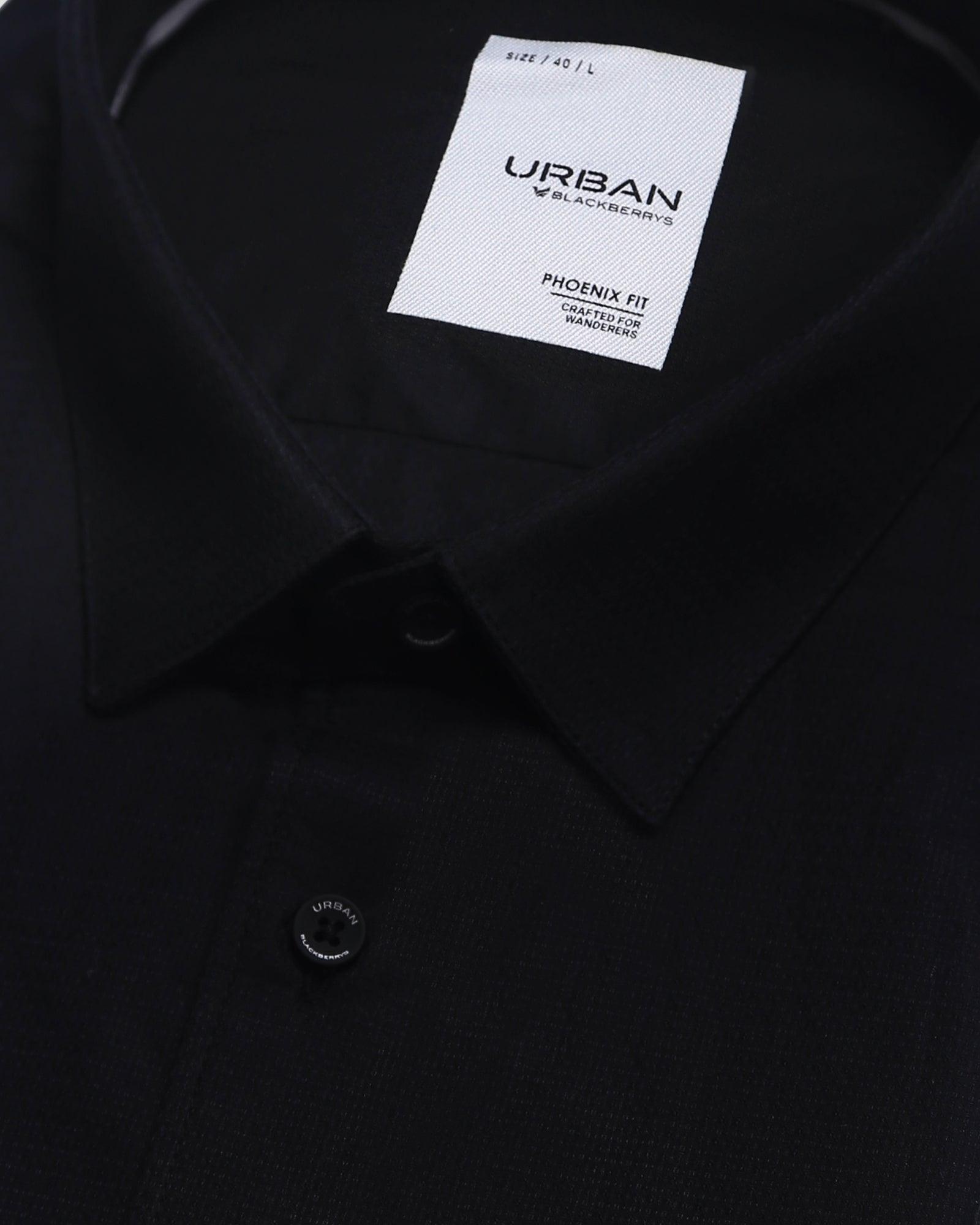 Casual Black Textured Shirt - Jameson