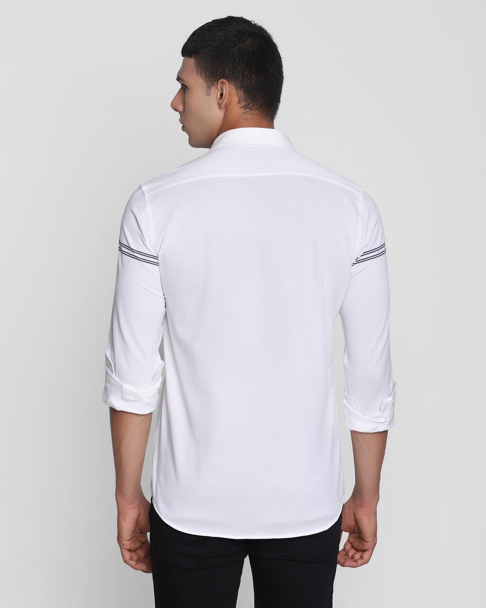 Casual White Textured Shirt - Joey