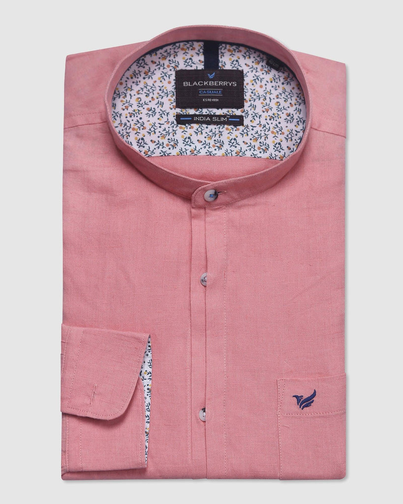Linen Casual Pink Solid Shirt - Kacy