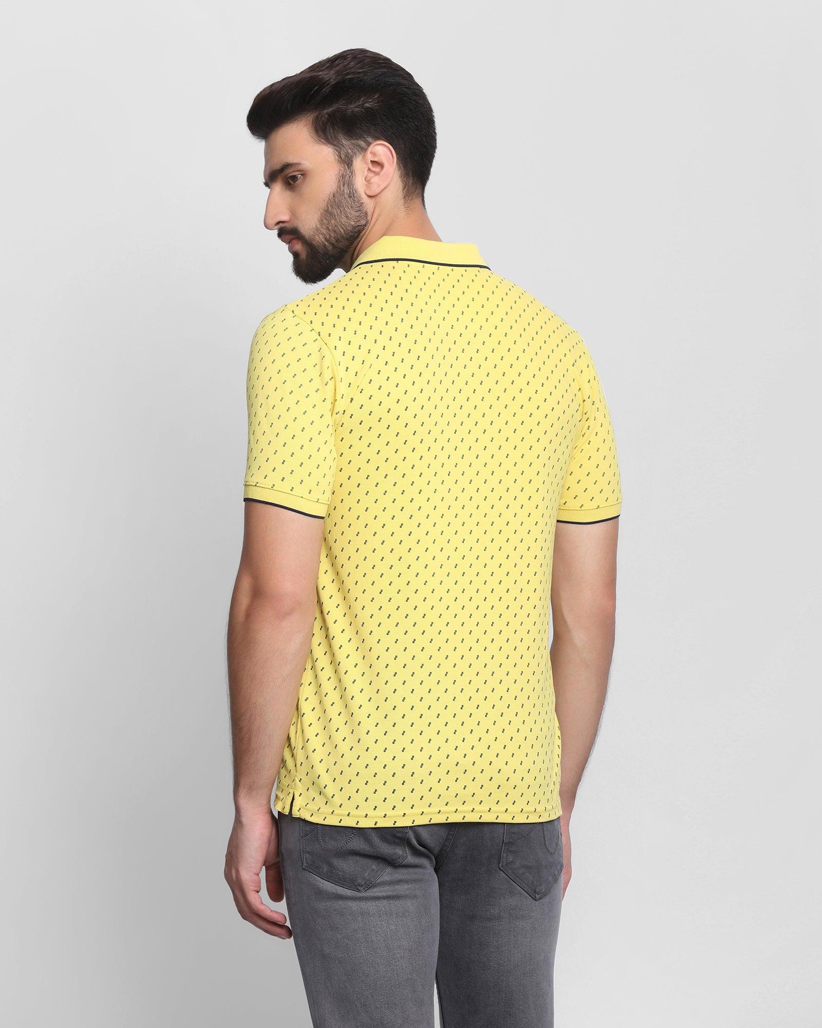 Polo Bright Yellow Printed T Shirt - Kamal