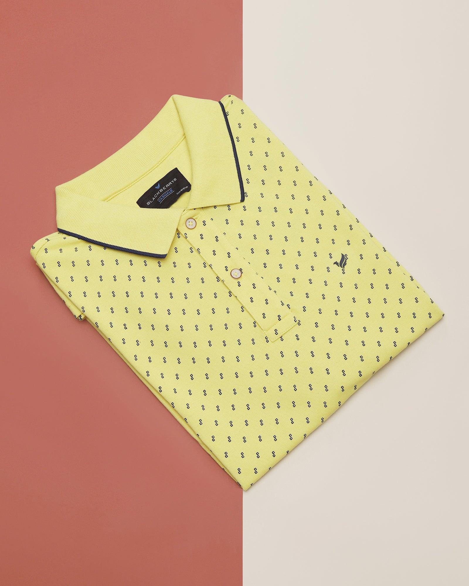 Polo Bright Yellow Printed T Shirt - Kamal