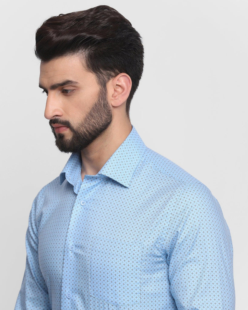 Formal Blue Printed Shirt - Kamry