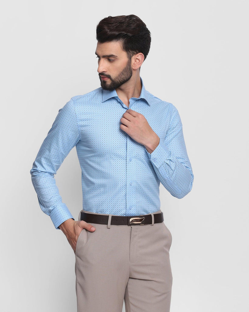 Formal Blue Printed Shirt - Kamry