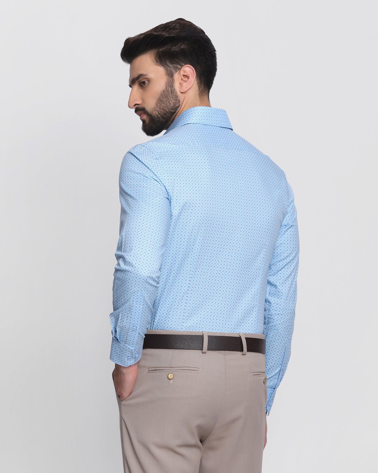 Formal Blue Printed Shirt - Kamry