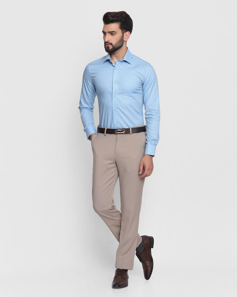 Formal Blue Printed Shirt - Kamry