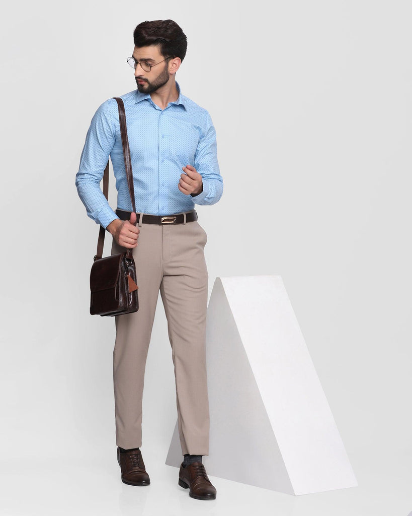 Formal Blue Printed Shirt - Kamry