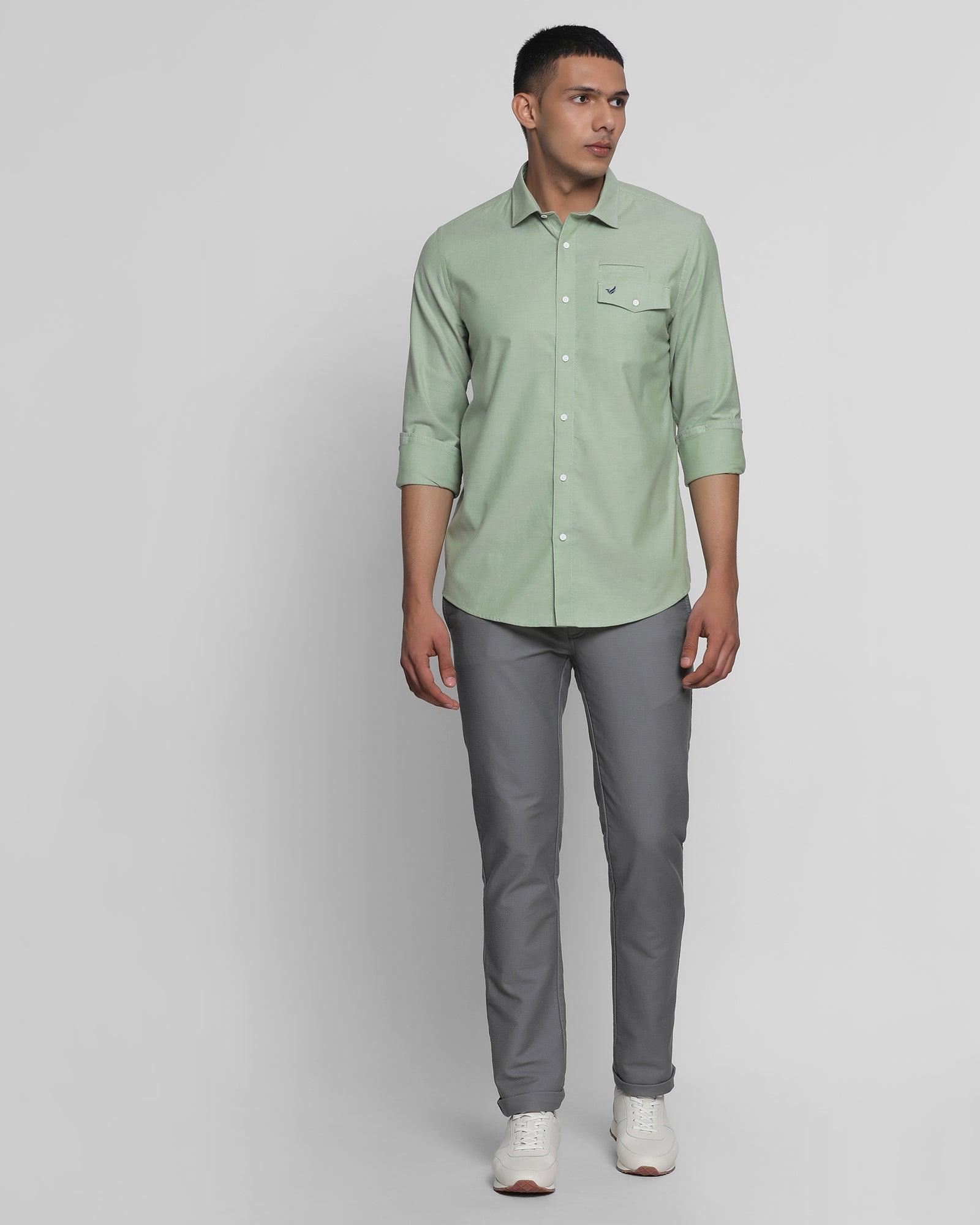 Casual Green Solid Shirt - Karabi