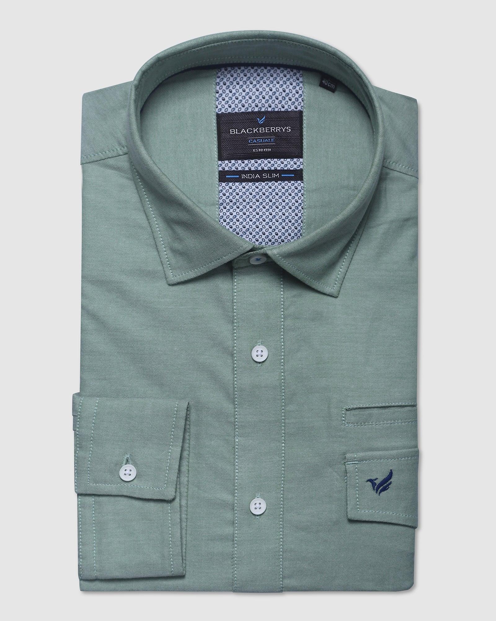 Casual Green Solid Shirt - Karabi