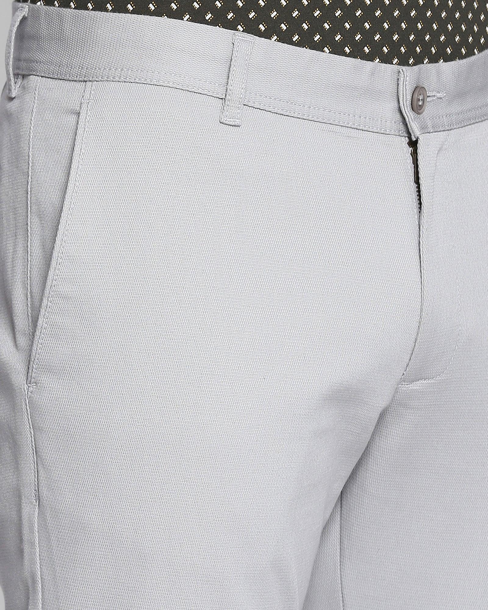 Slim Fit B-91 Casual Grey Textured Khakis - Kindle