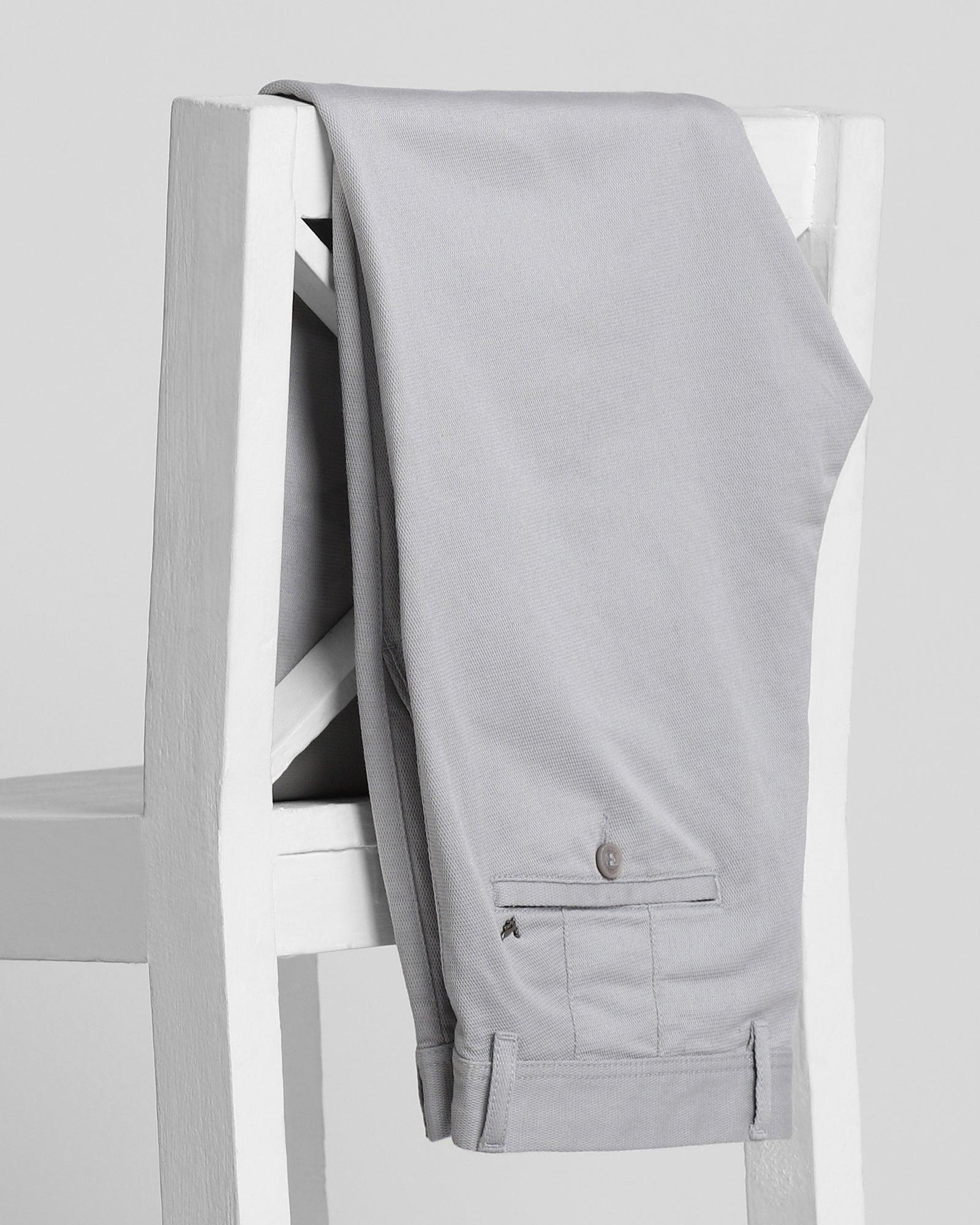 Slim Fit B-91 Casual Grey Textured Khakis - Kindle