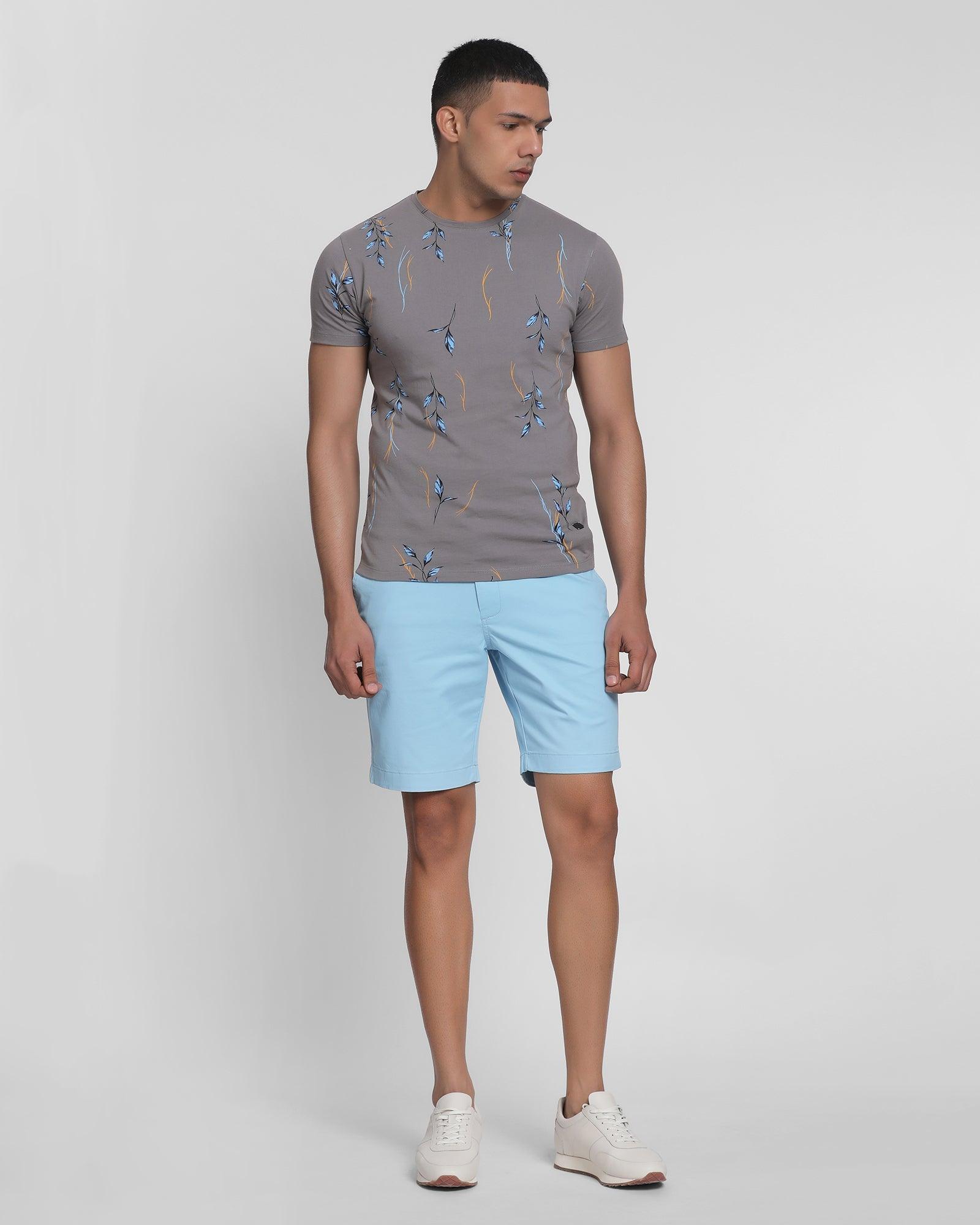 Casual Blue Solid Shorts - Koop - Blackberrys