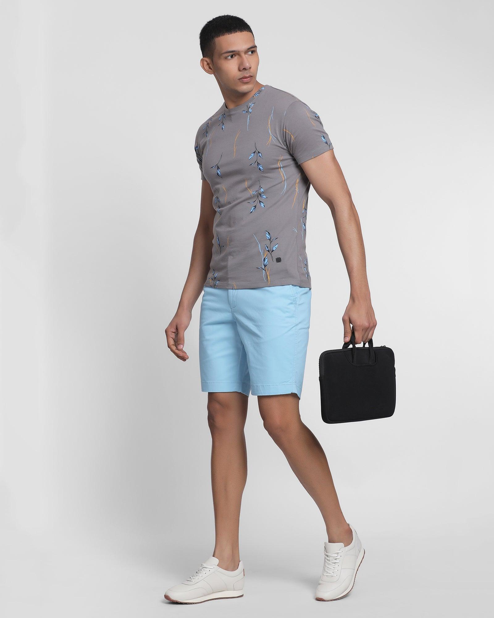 Casual Blue Solid Shorts - Koop - Blackberrys