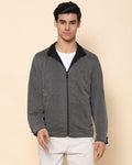 Linn Euro High Neck Zipper Jacket In Black (Slim Fit)