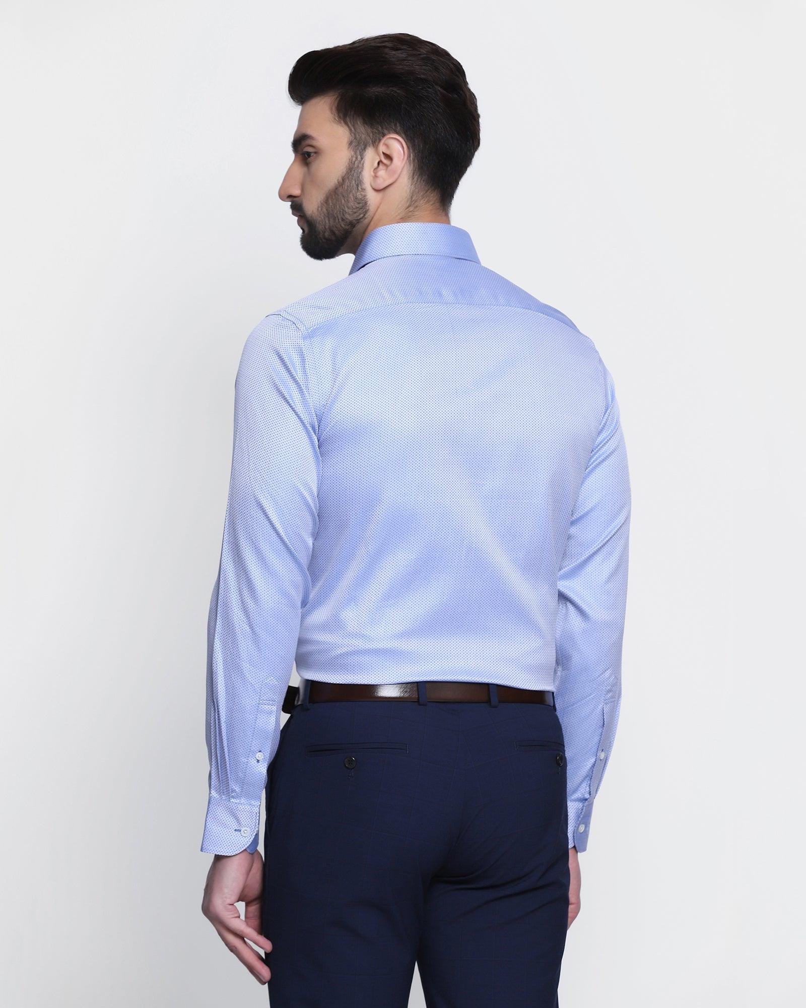 Formal Blue Textured Shirt - Luke