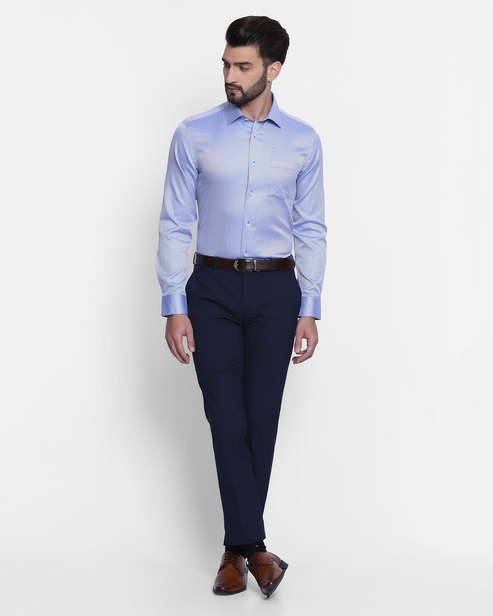 Formal Blue Textured Shirt - Luke