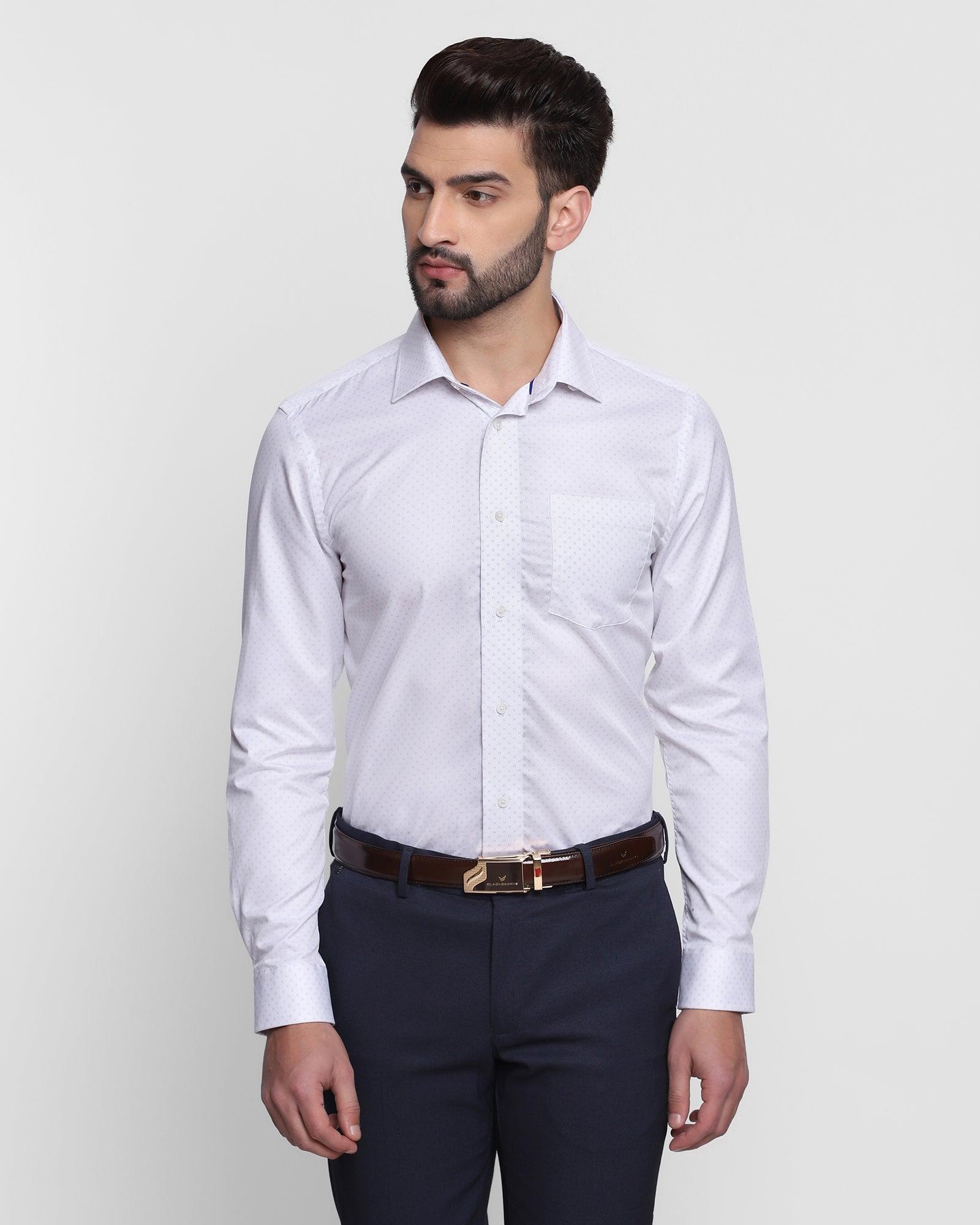 Formal White Printed Shirt - Merit