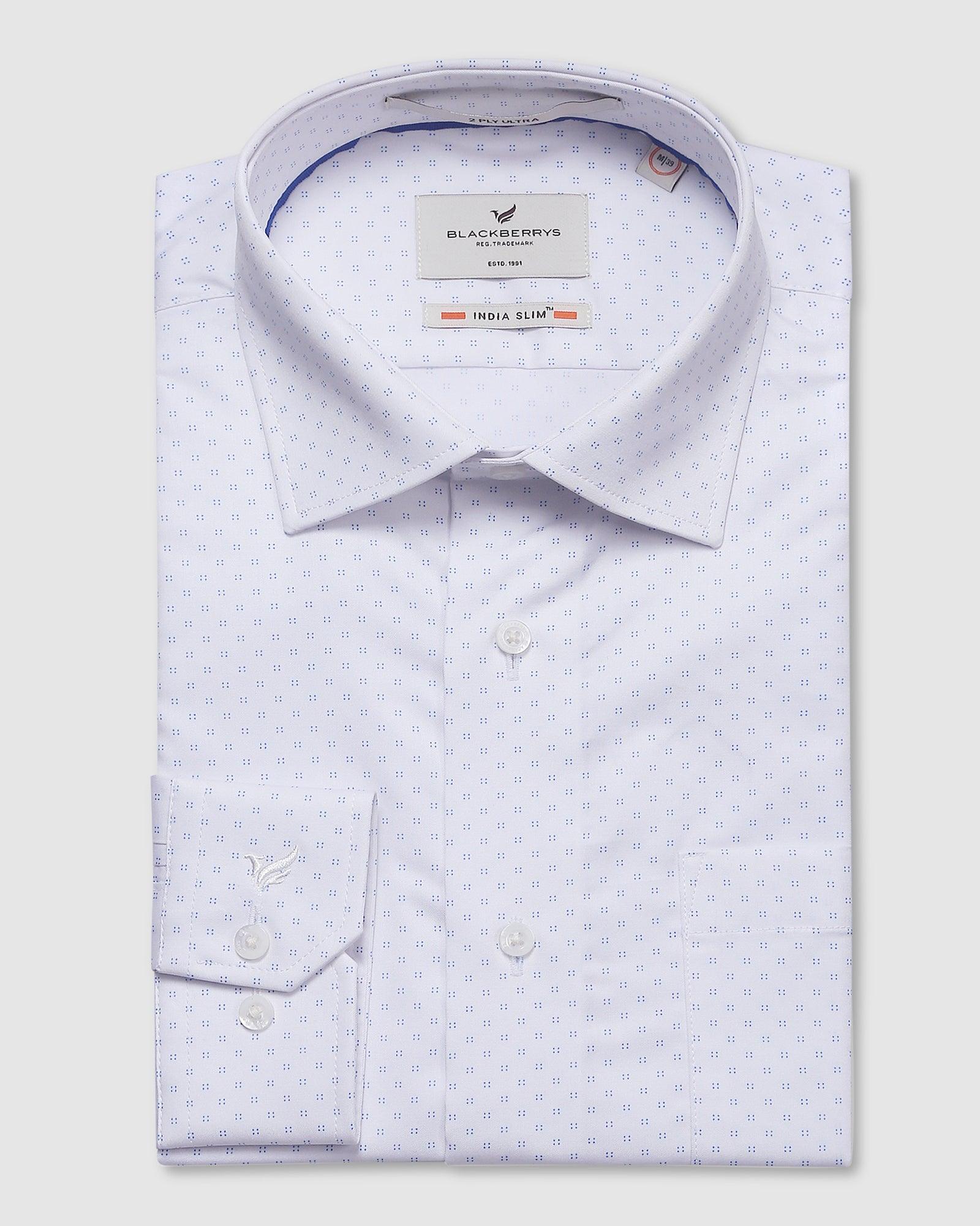 Formal White Printed Shirt - Merit