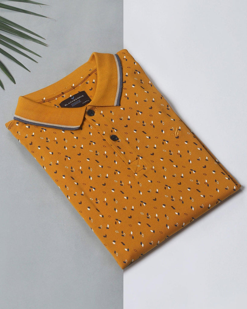 Polo Ochre Yellow Printed T-Shirt - Miner