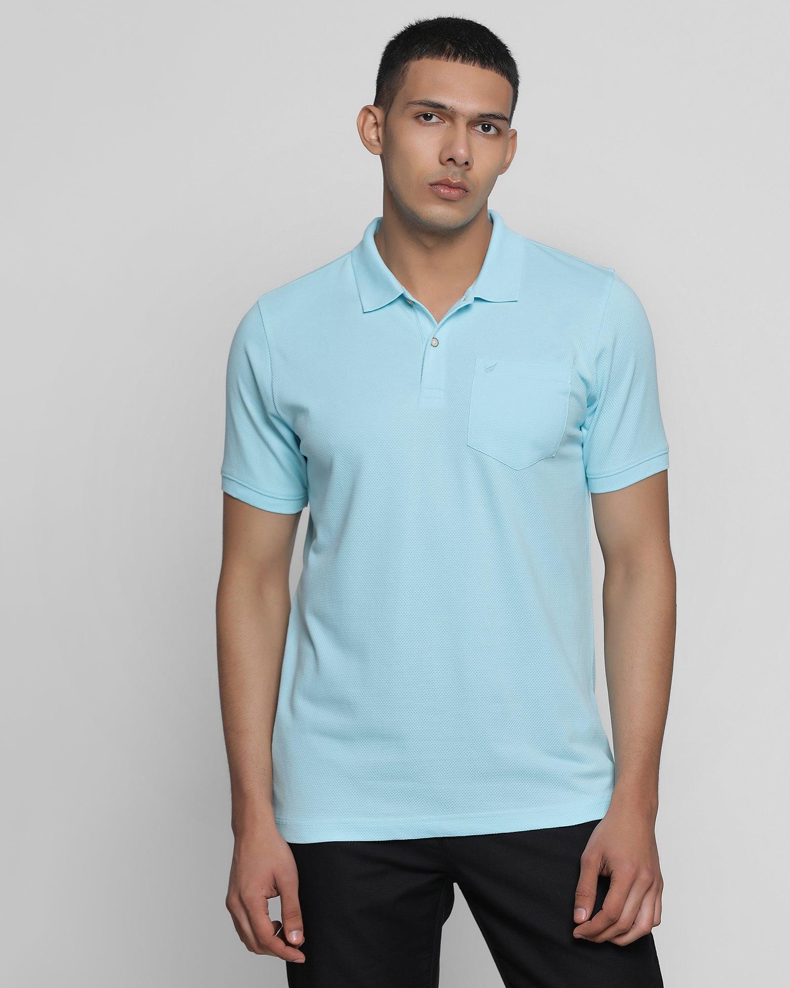 Polo Blue Textured T Shirt - Minla
