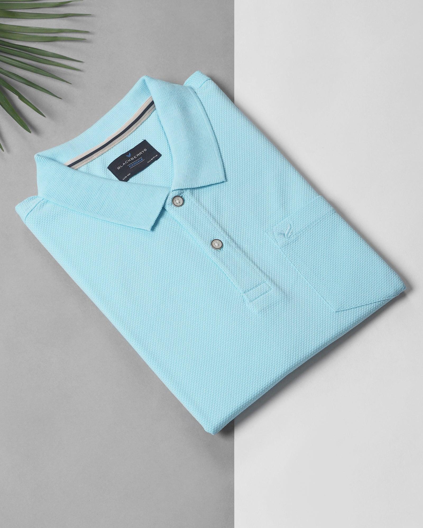 Polo Blue Textured T Shirt - Minla