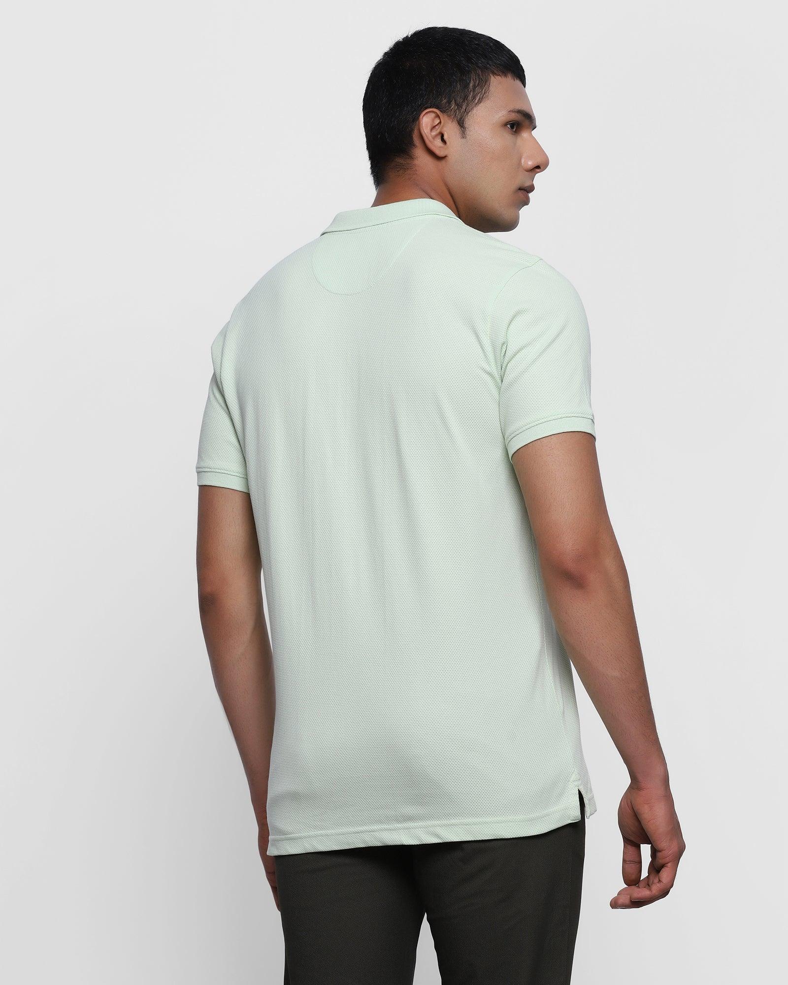 Polo Green Textured T Shirt - Minla