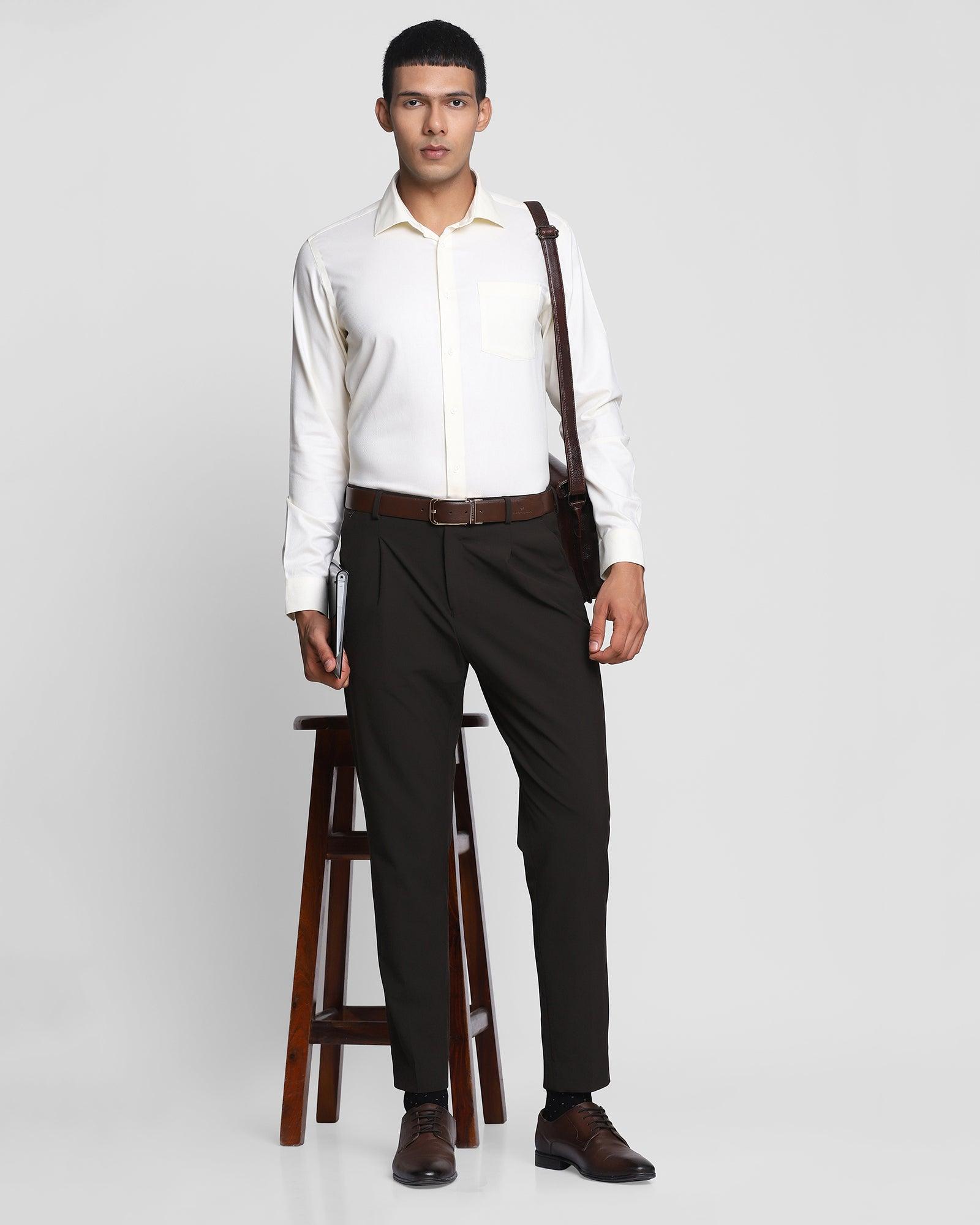 Comfort Arise Formal Brown Solid Trouser - Modern