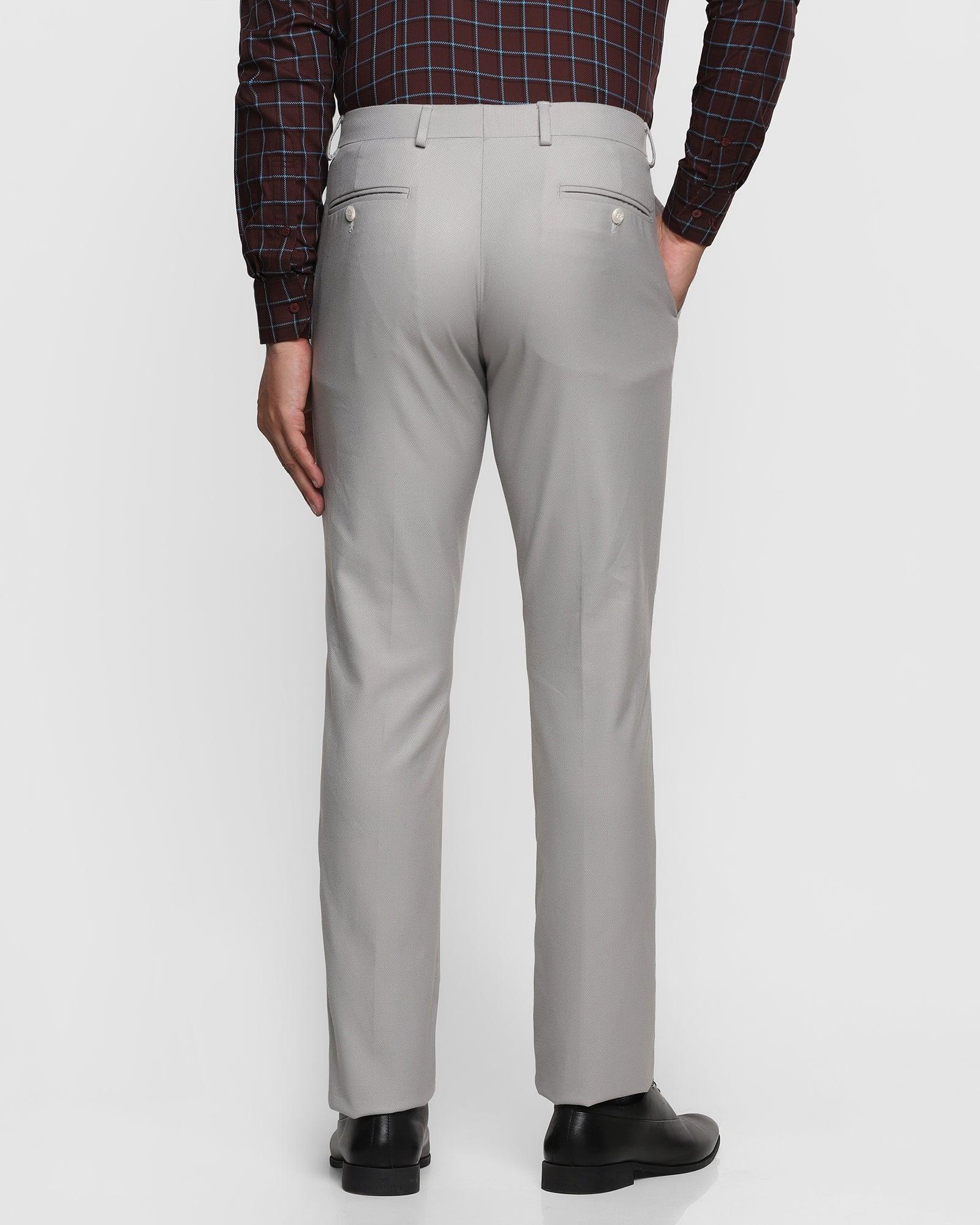 Slim Fit B-91 Formal Grey Textured Trouser - Ness