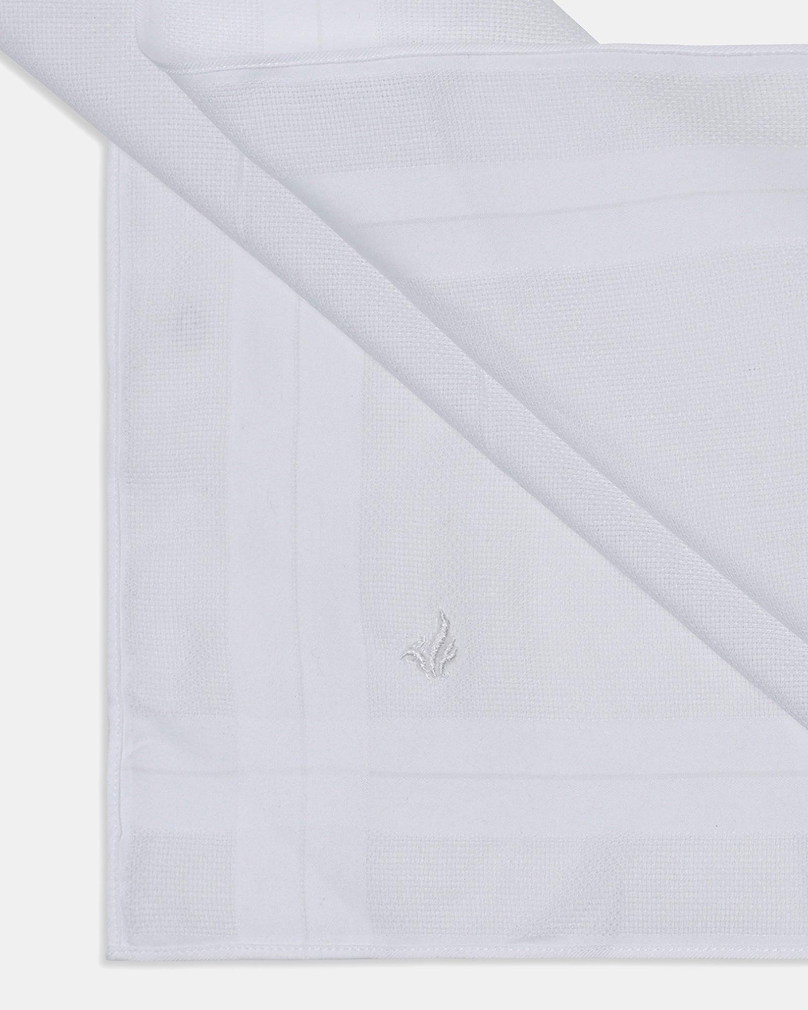 Cotton White Solid Handkerchief - New Tracy