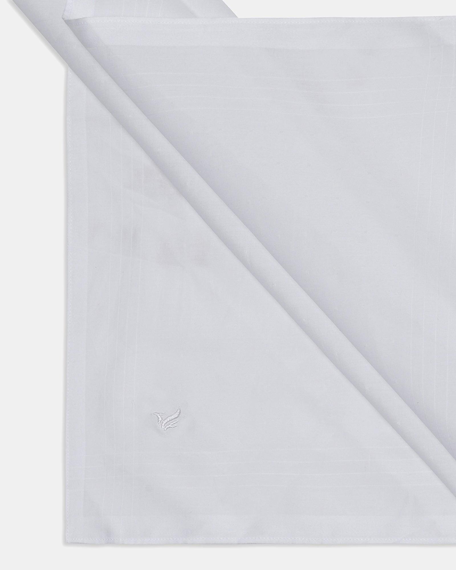 Cotton White Solid Handkerchief - New Tracy